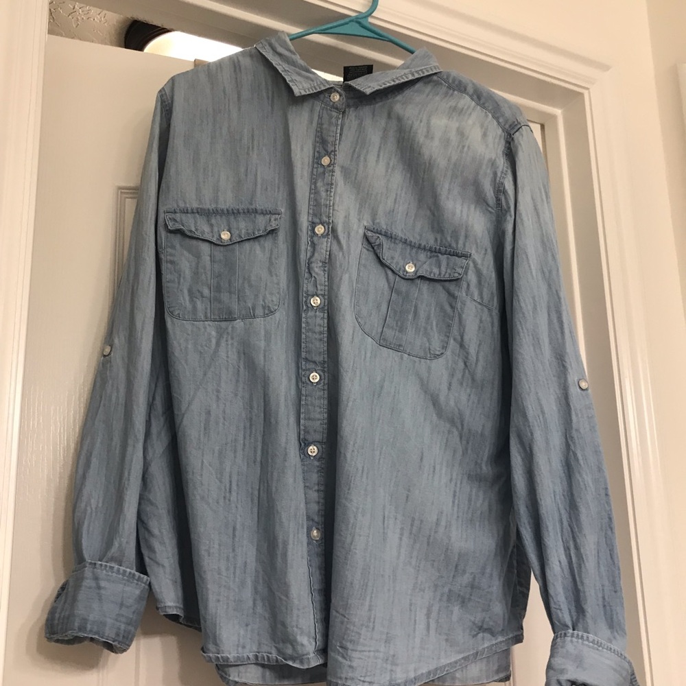 Denim button down